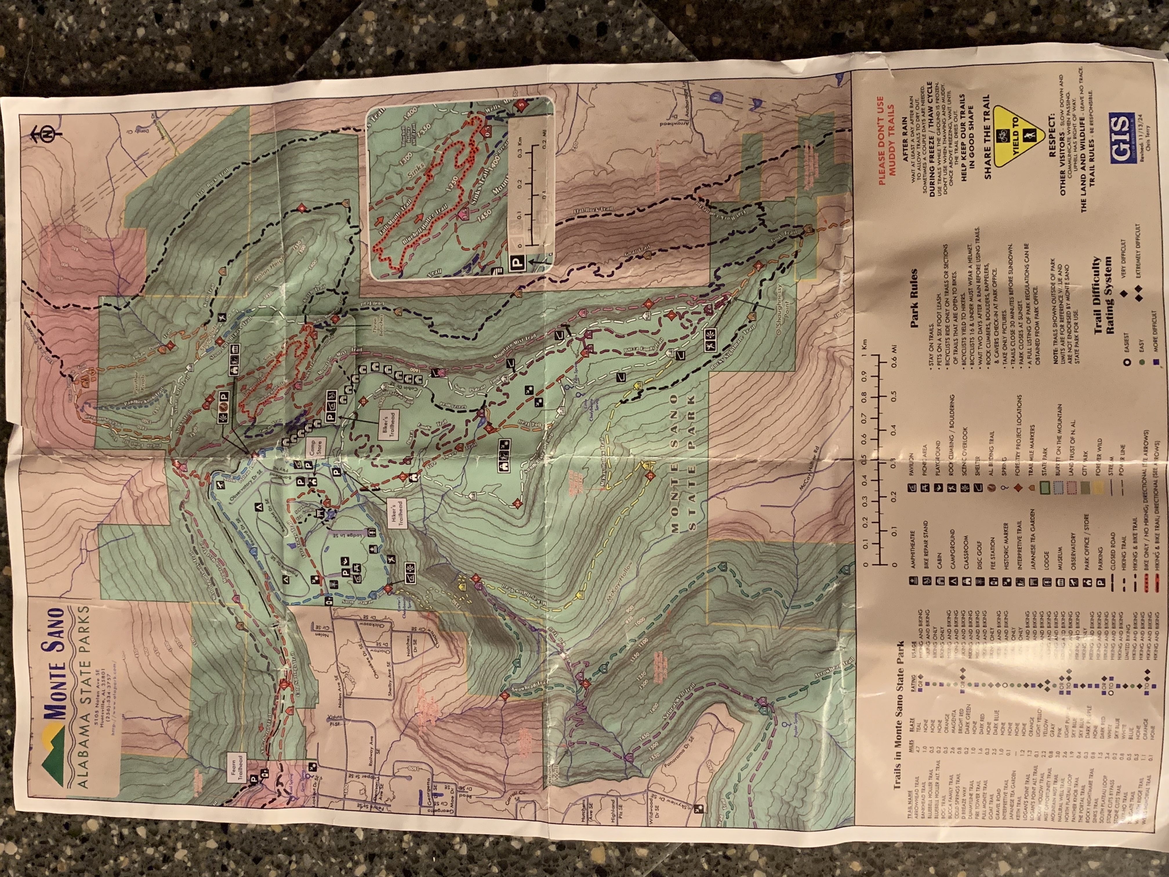 Monte Sano State Park Trail Map